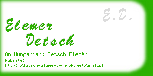 elemer detsch business card